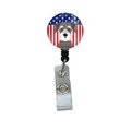 Carolines Treasures American Flag and Schnauzer Retractable Badge Reel BB2136BR